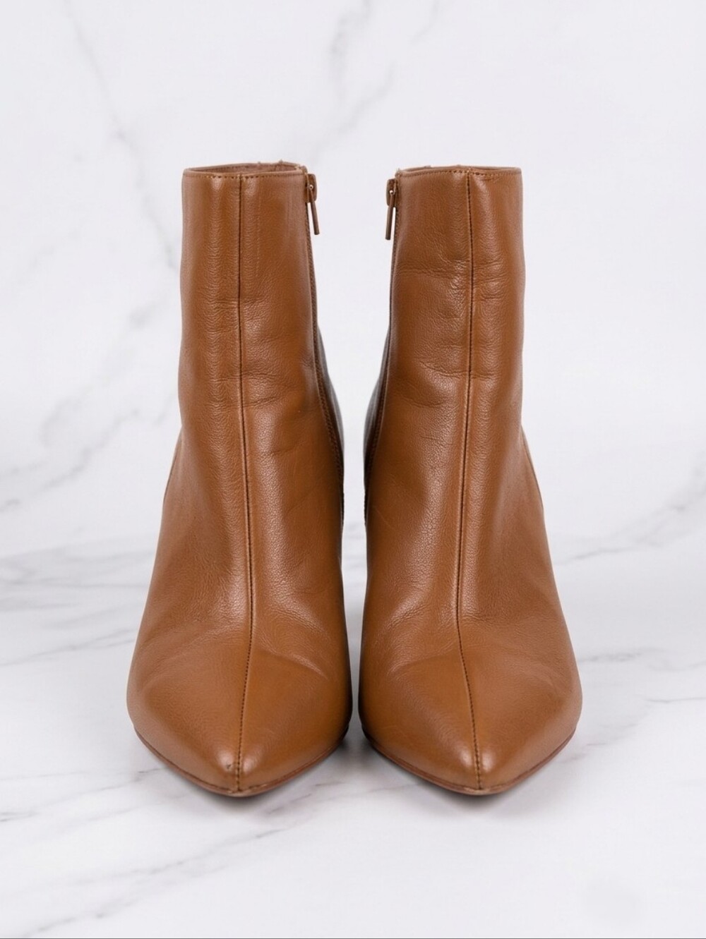 Chinese Laundry Cognac Brown Pointed Toe Ankle Booties | Women's Size 10